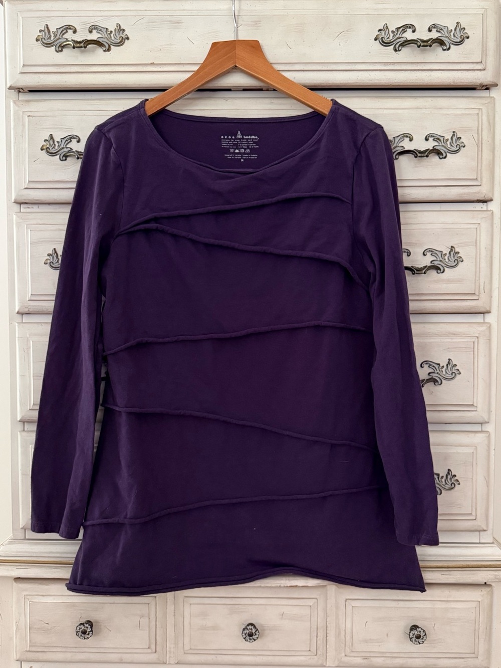 Neon Buddha Purple Boho Cotton Top